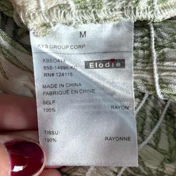 Elodie Leaf Print Cream‎ Skirt Size Medium NWT - Picture 5 of 6